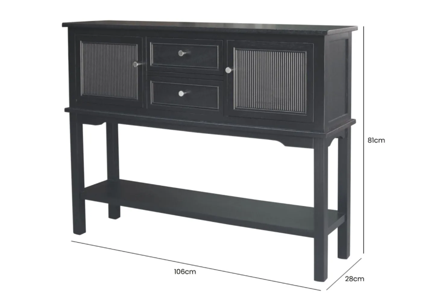 Lindon Black 2-Door 2-Drawer Sideboard by Lina Home