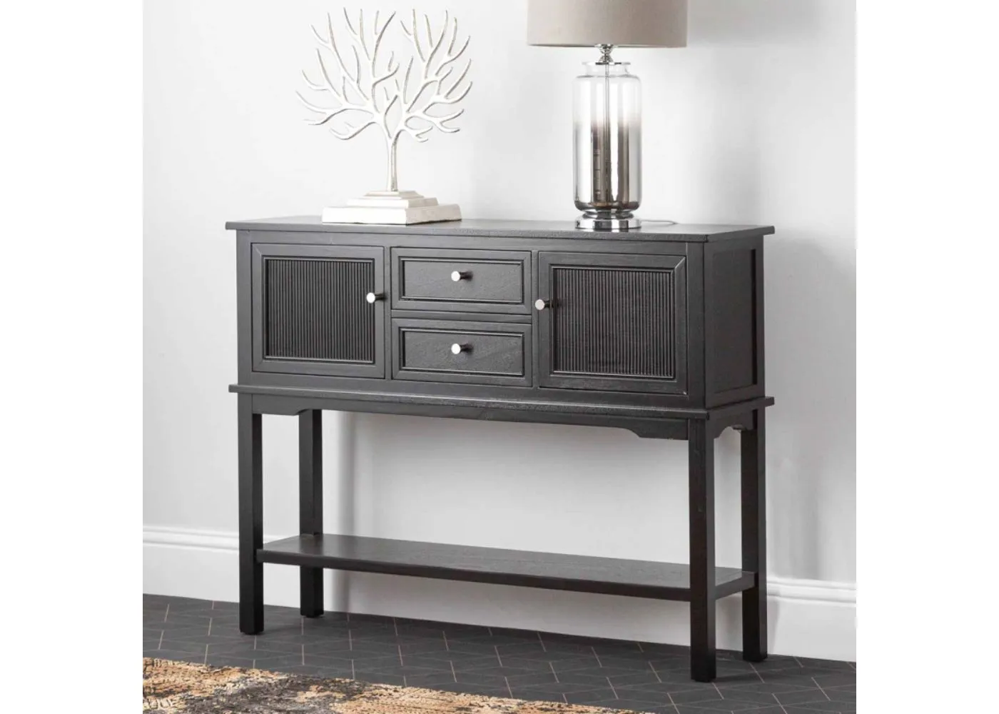 Lindon Black 2-Door 2-Drawer Sideboard by Lina Home