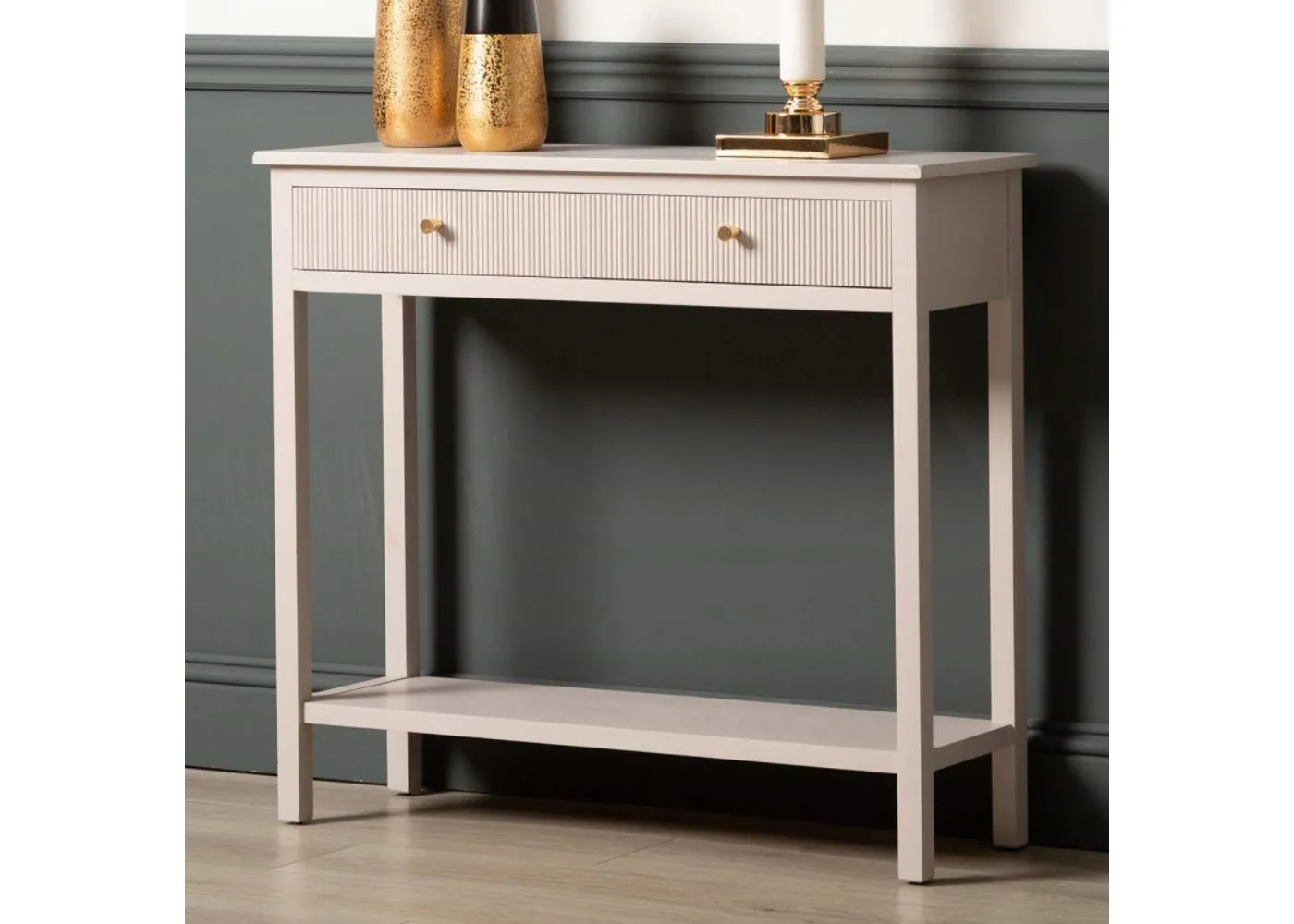 Lindon Summer Grey 2-Drawer Console Table by Lina Home