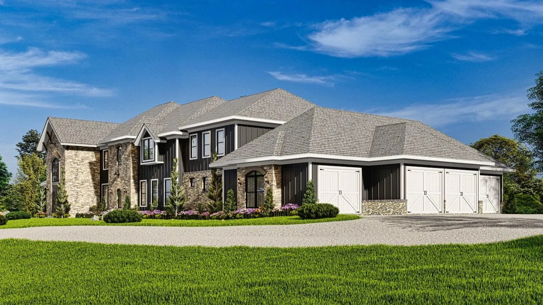 Luxurious 7-bedroom home with spacious living and elegant outdoor spaces.