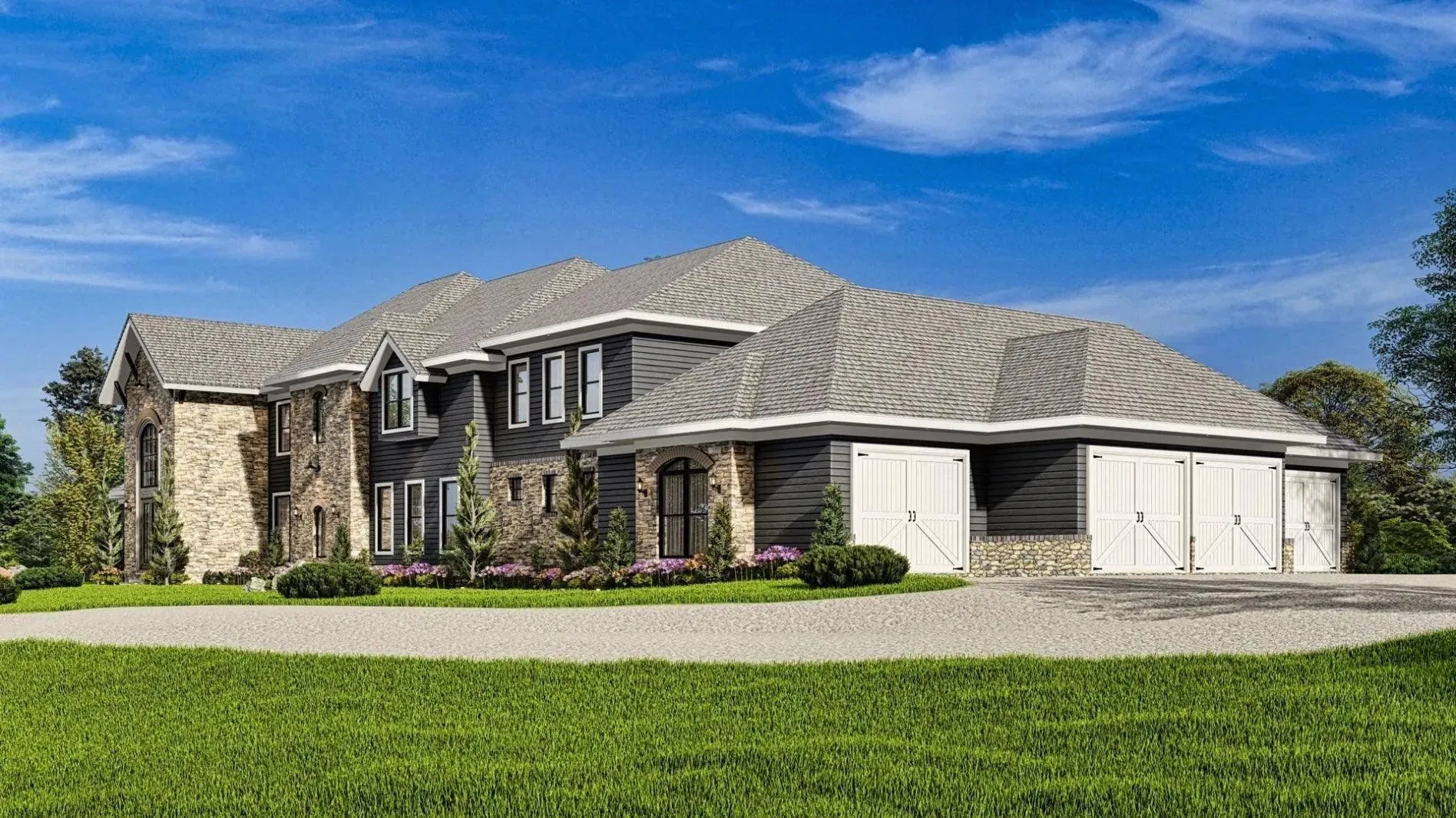 Luxurious 7-bedroom home with spacious living and elegant outdoor spaces.