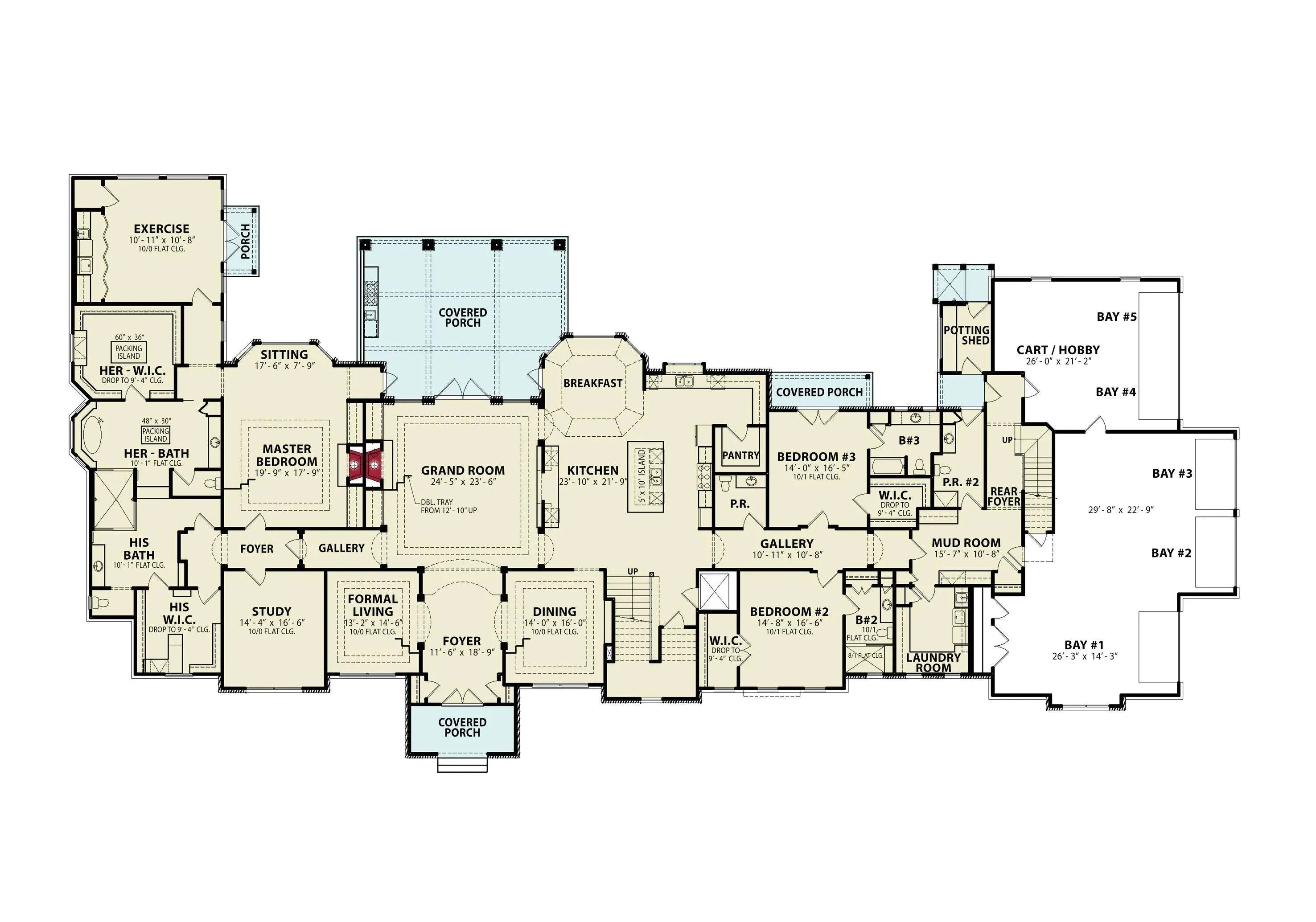 Luxurious 7-bedroom home with spacious living and elegant outdoor spaces.