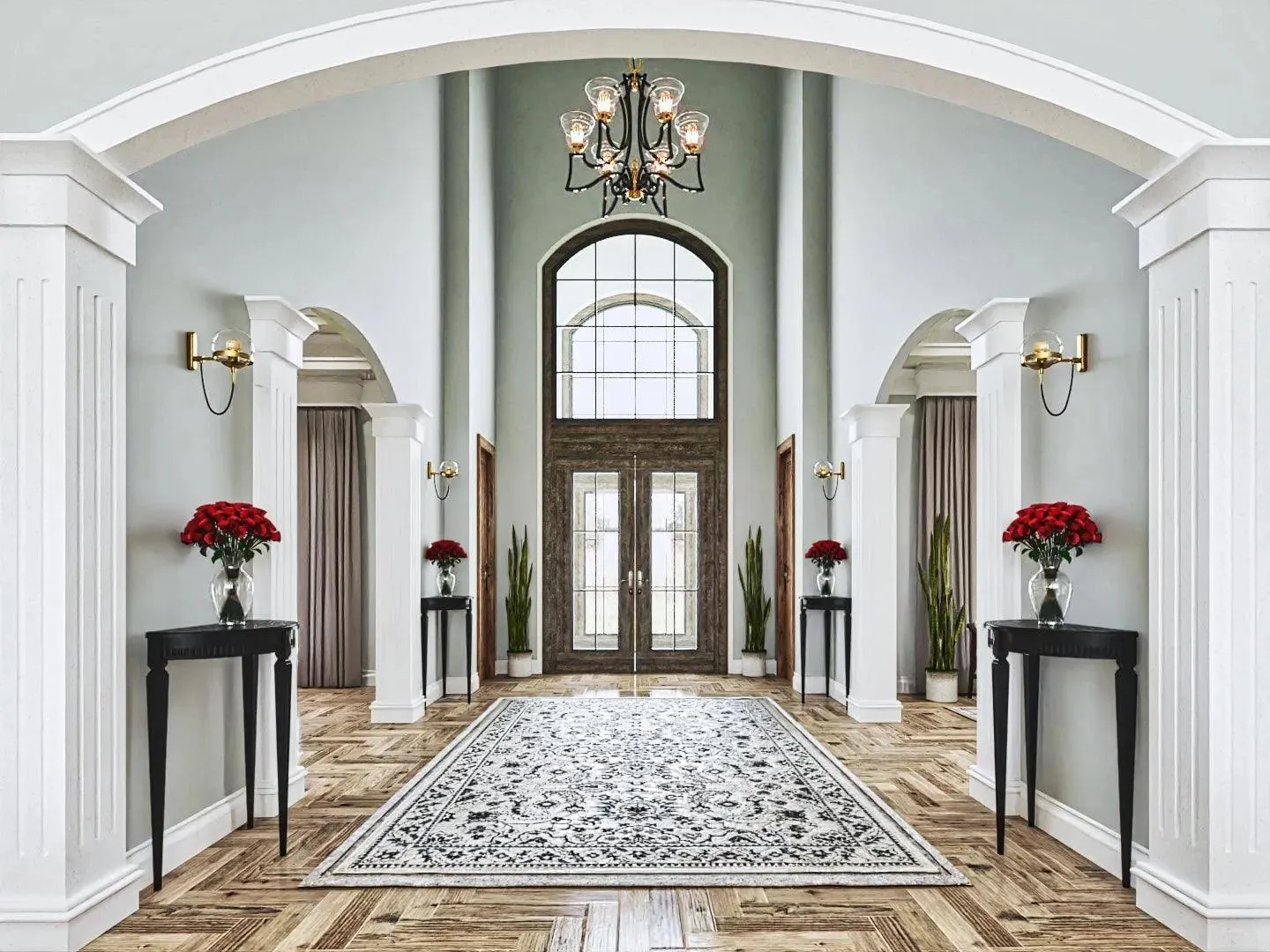 Luxurious 7-bedroom home with spacious living and elegant outdoor spaces.