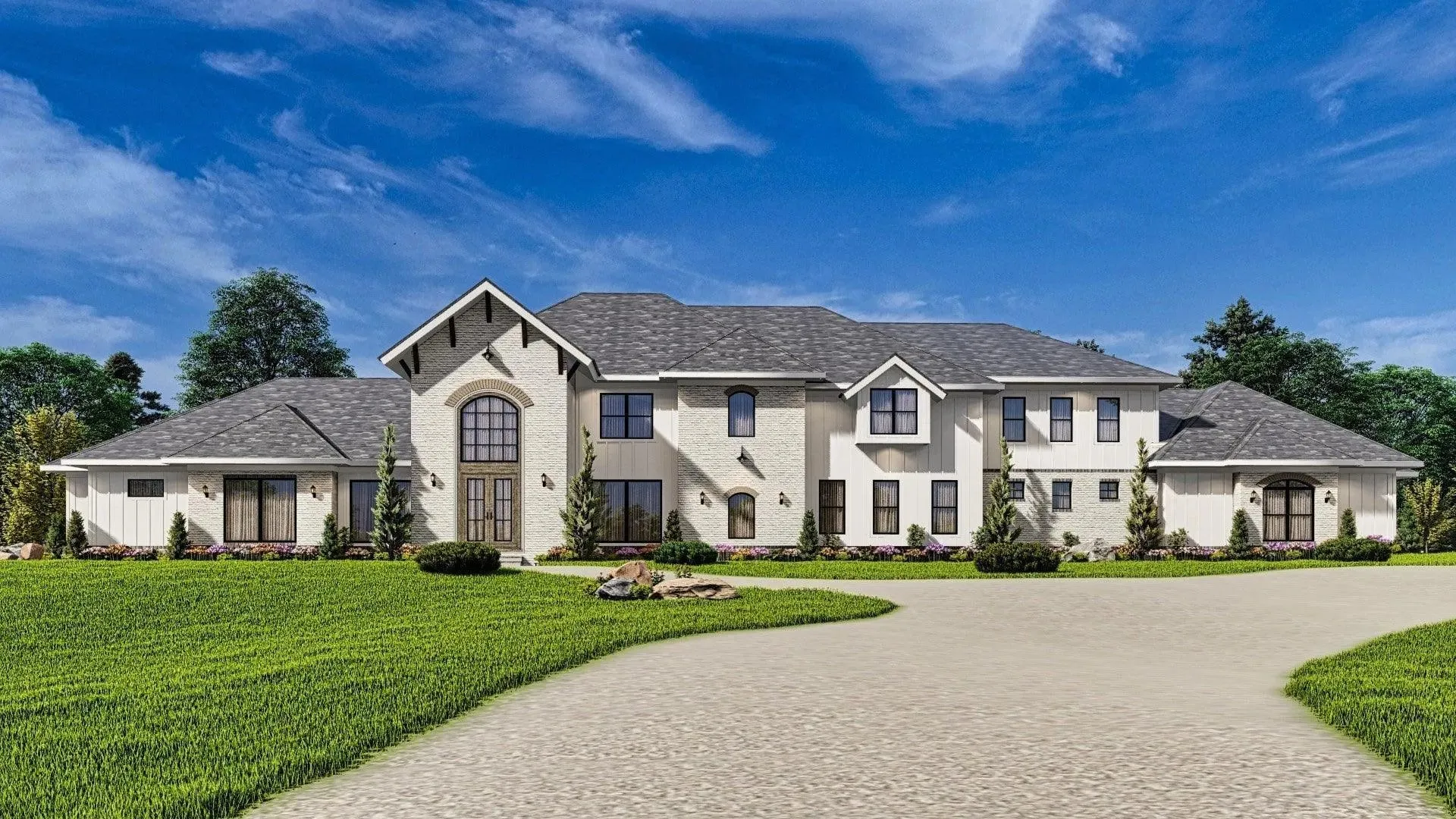 Luxurious 7-bedroom home with spacious living and elegant outdoor spaces.