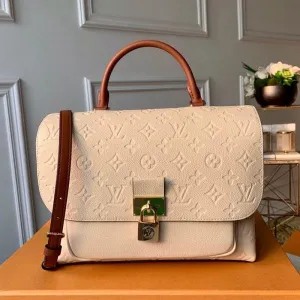 Marignan Messenger Bag In Empreinte Leather M44545 Crème Beige/caramel 2019 Collection