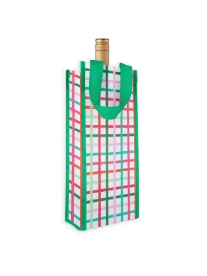 Mary Square - Wine Bag - Festive Plaid
