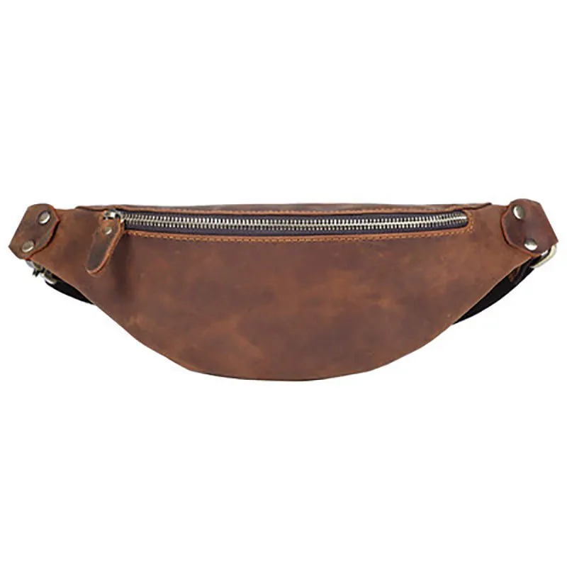 Men's Leather Simple Sling Bag