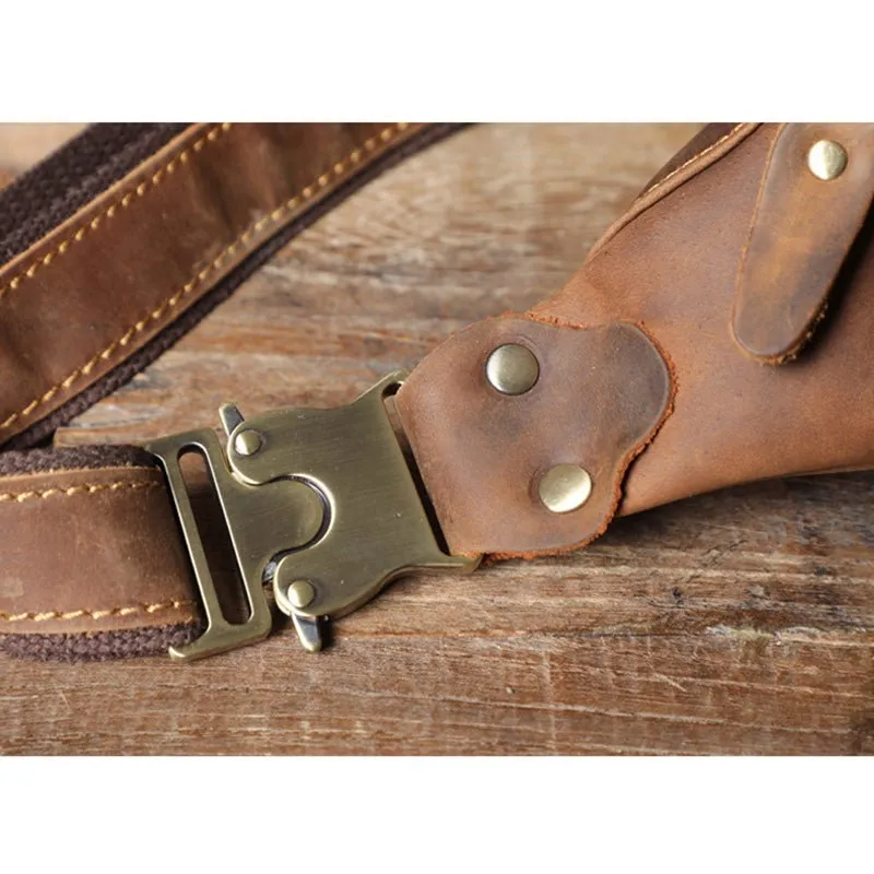 Men's Leather Simple Sling Bag