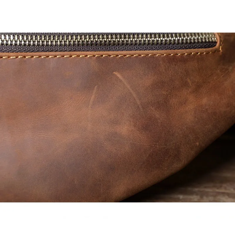 Men's Leather Simple Sling Bag