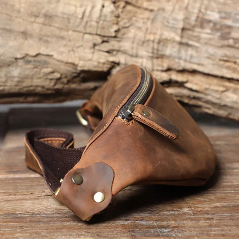 Men's Leather Simple Sling Bag