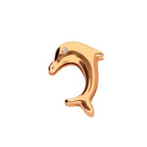 Mesh charm dolphin rosé gold