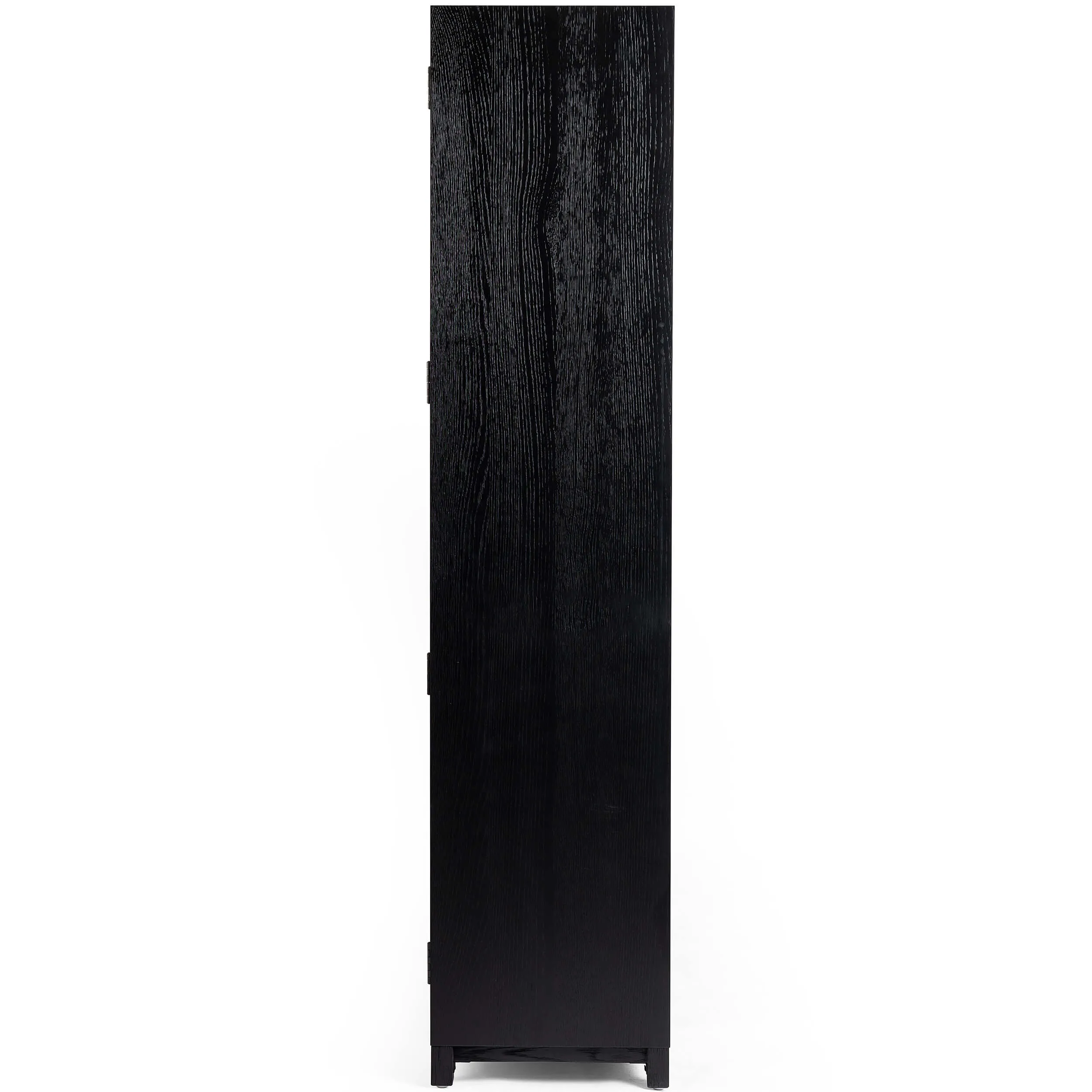 Millie Panel and Glass Door Cabinet, Drifted Matte Black