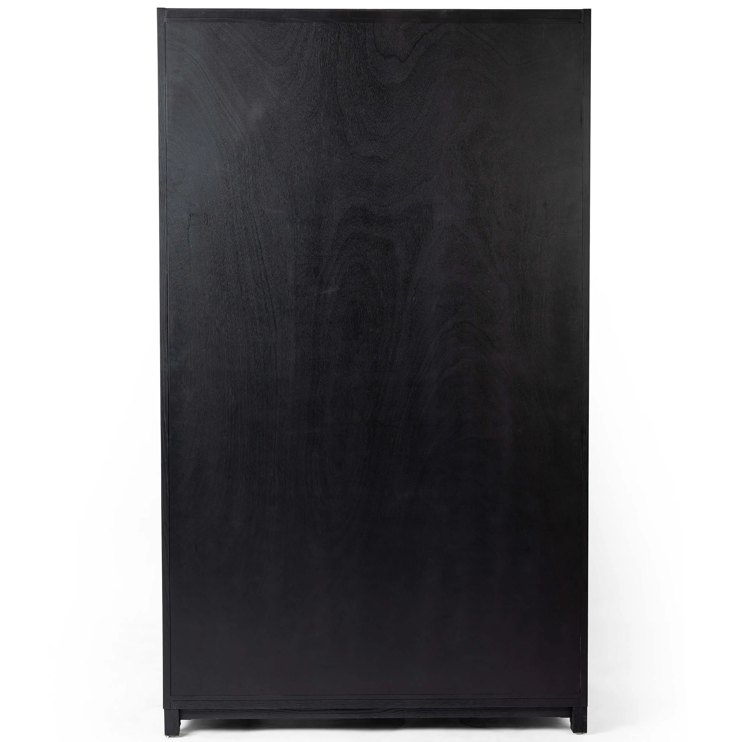 Millie Panel and Glass Door Cabinet, Drifted Matte Black