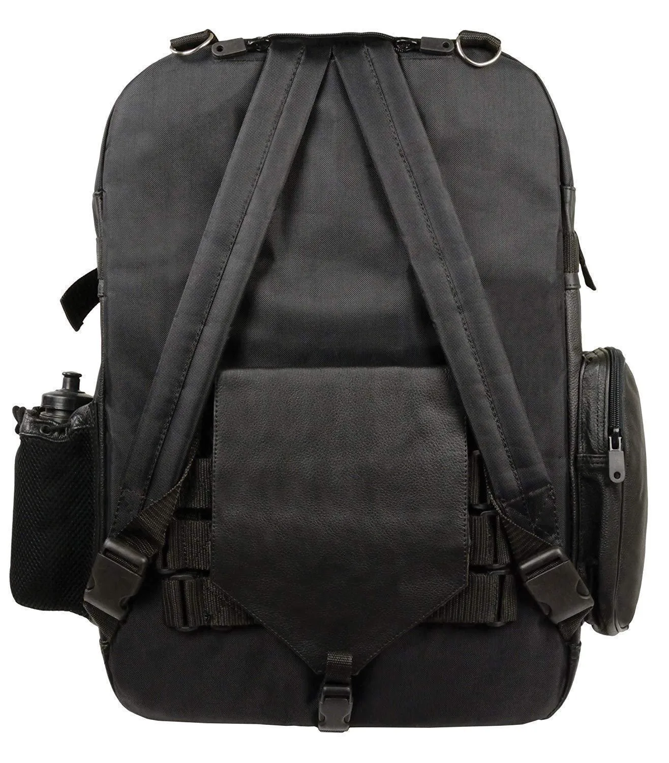 Milwaukee Leather SH540 Medium Black Size Leather and Textile Motorcycle Sissy Bar Back Pack Bag
