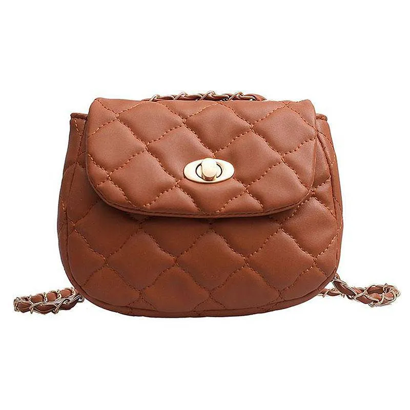 Mini Size Solid Color PU Leather Stitching Design Casual Bag