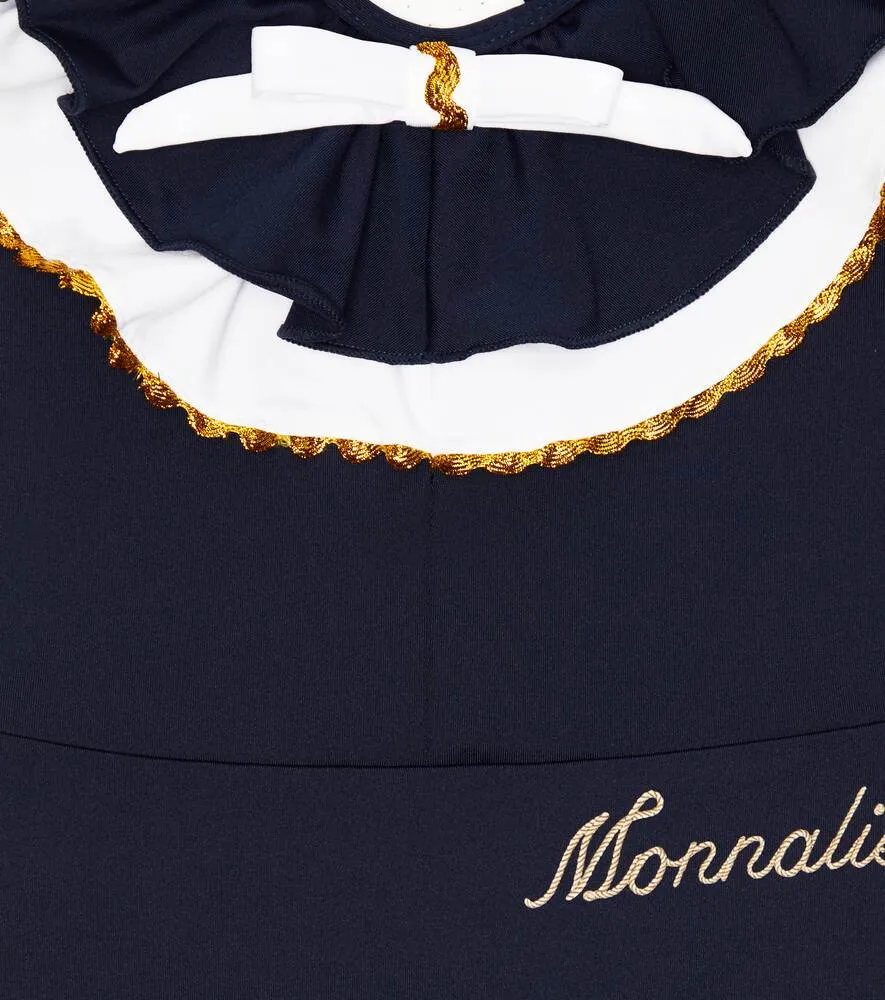 Monnalisa marinière swimsuit, multi-colored