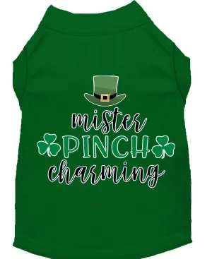 Mr. Pinch Charming Screen Print Dog Shirt Green Med (12)