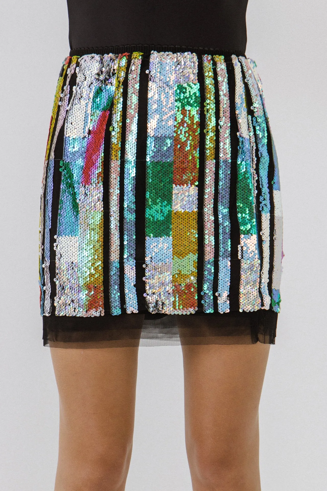 Multi Color Sequin Mini Skirt