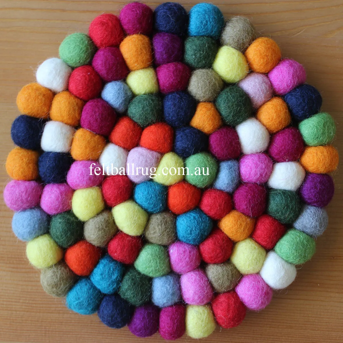 Multi Colored Felt Ball Trivet