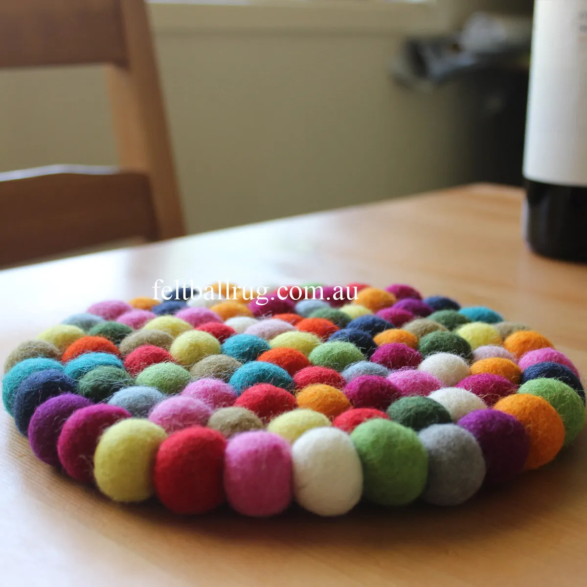 Multi Colored Felt Ball Trivet