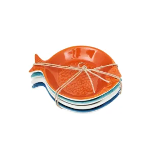Multi-colored Fish Nibble Plates