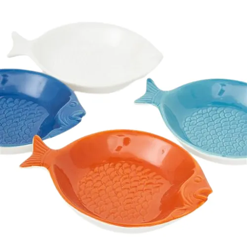 Multi-colored Fish Nibble Plates