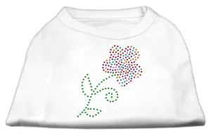 Multi-Colored Flower Rhinestone Shirt White M (12)