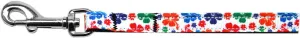 Multi-Colored Hawaiian Hibiscus Nylon Ribbon Pet Leash 3-8 inch wide 4Ft Lsh