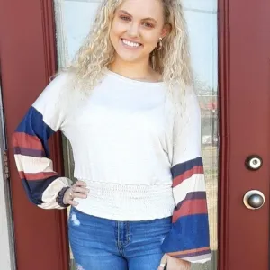 Multi Colored stripe sleeve shirt |  Vintage Havana