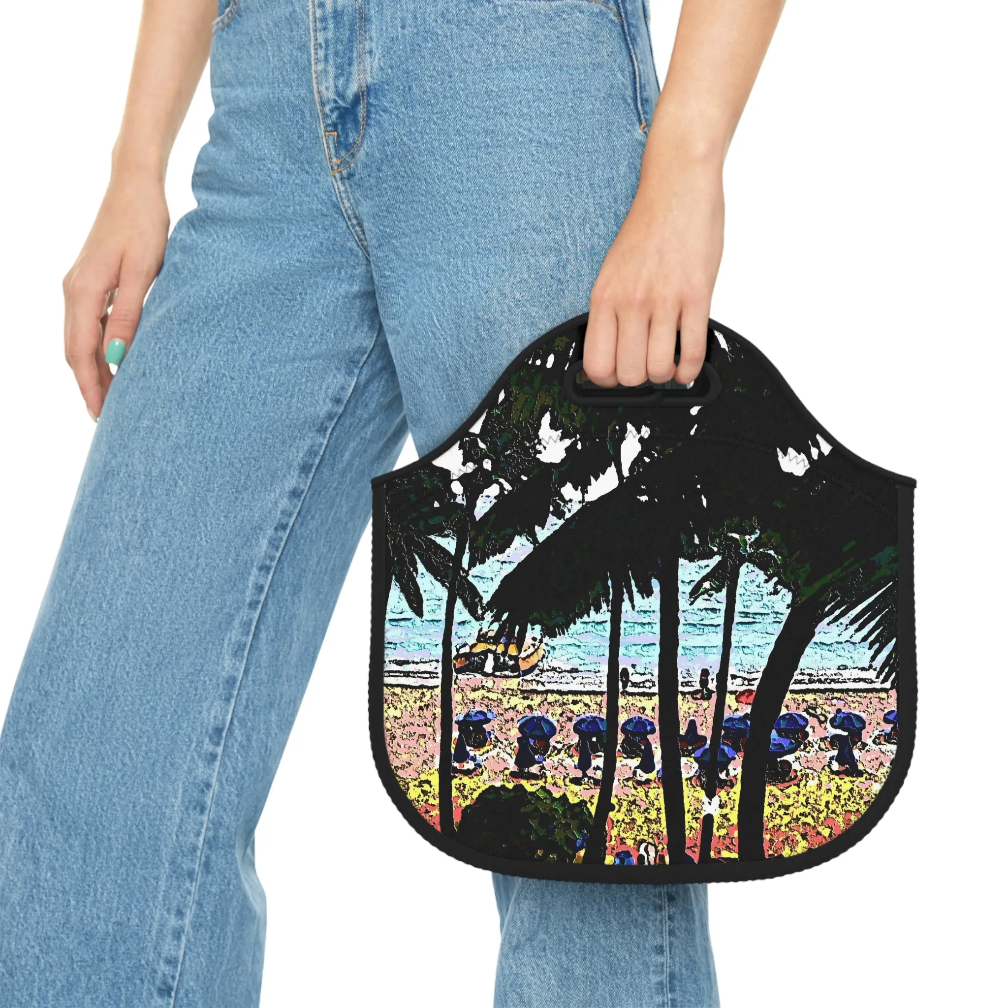 Neoprene Lunch Bag ... "A Beautiful Beach Amongst The Palms" ... The Outrigger Waikiki, Honolulu, Oahu ... Original Works ...