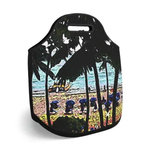 Neoprene Lunch Bag ... "A Beautiful Beach Amongst The Palms" ... The Outrigger Waikiki, Honolulu, Oahu ... Original Works ...