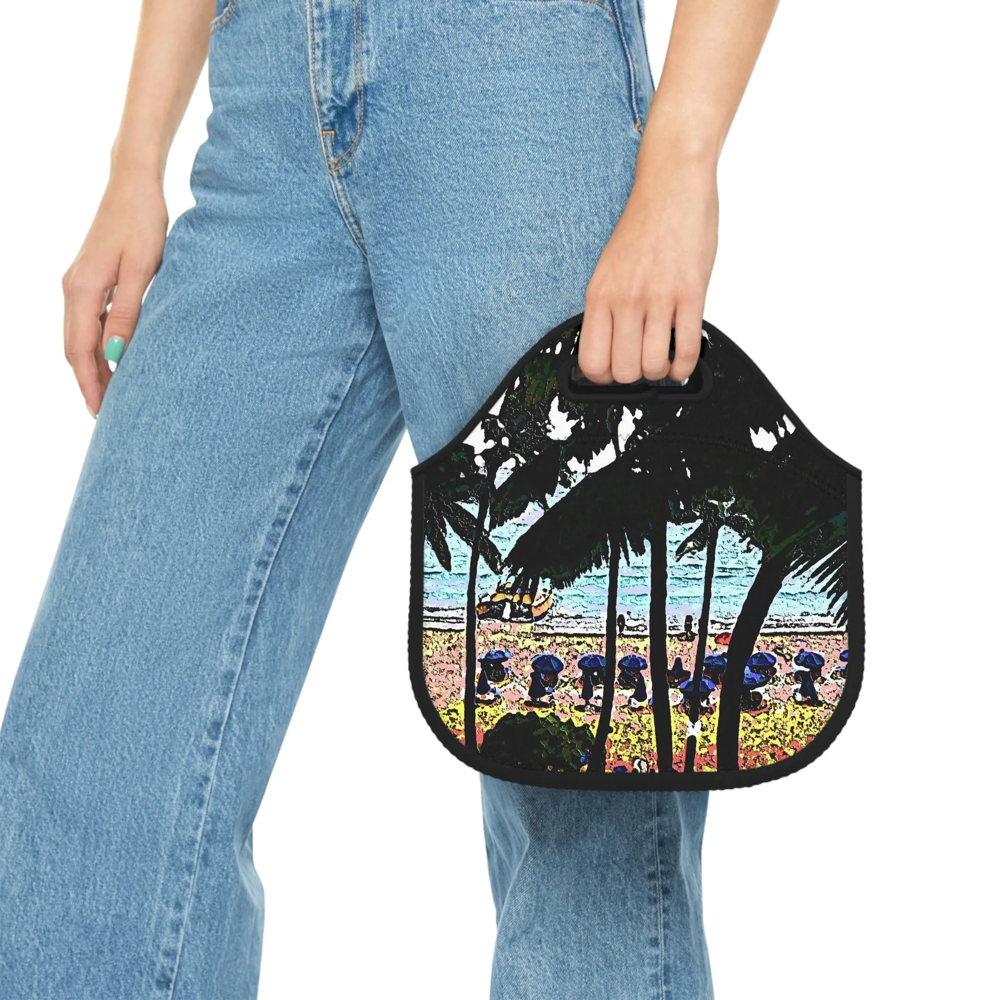 Neoprene Lunch Bag ... "A Beautiful Beach Amongst The Palms" ... The Outrigger Waikiki, Honolulu, Oahu ... Original Works ...