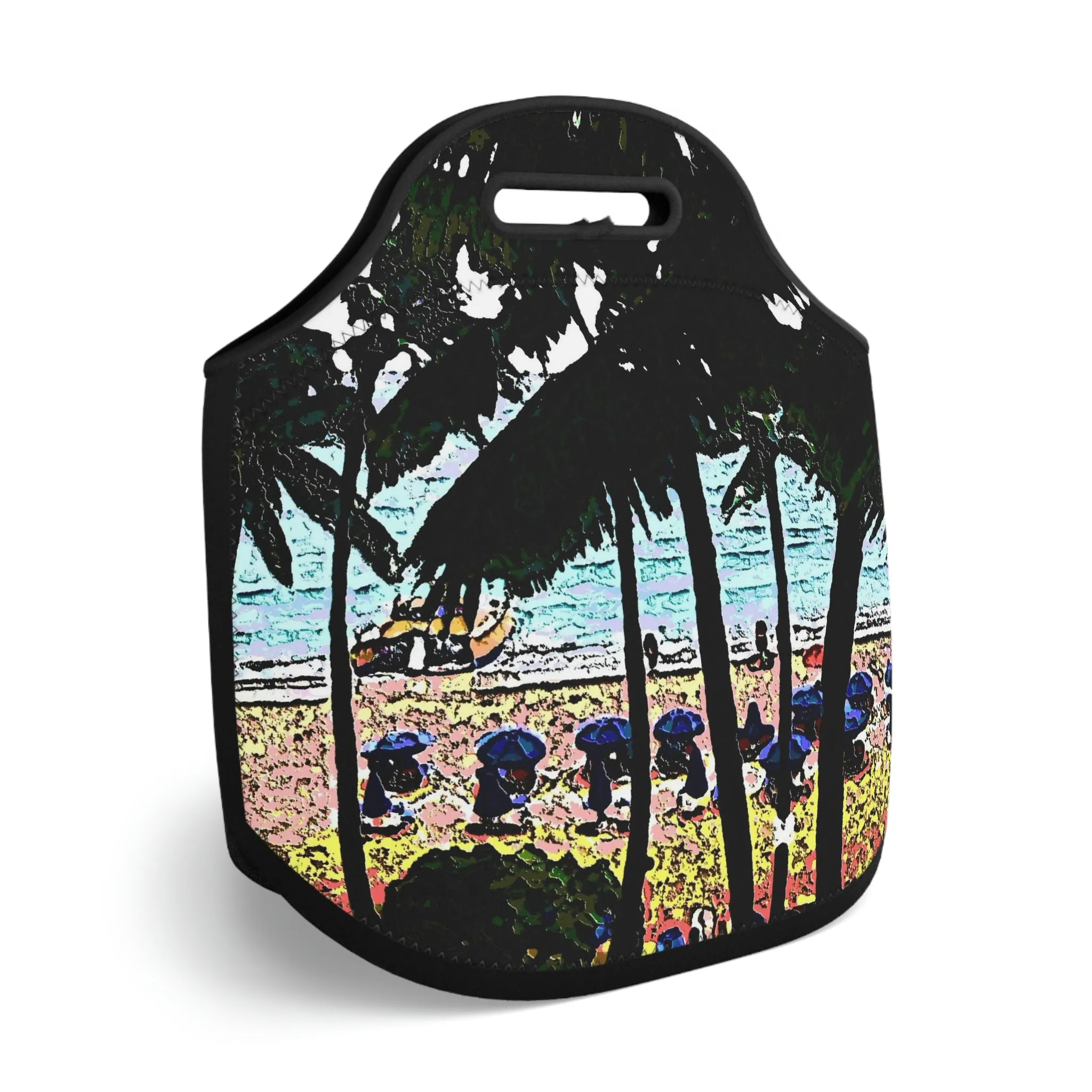 Neoprene Lunch Bag ... "A Beautiful Beach Amongst The Palms" ... The Outrigger Waikiki, Honolulu, Oahu ... Original Works ...