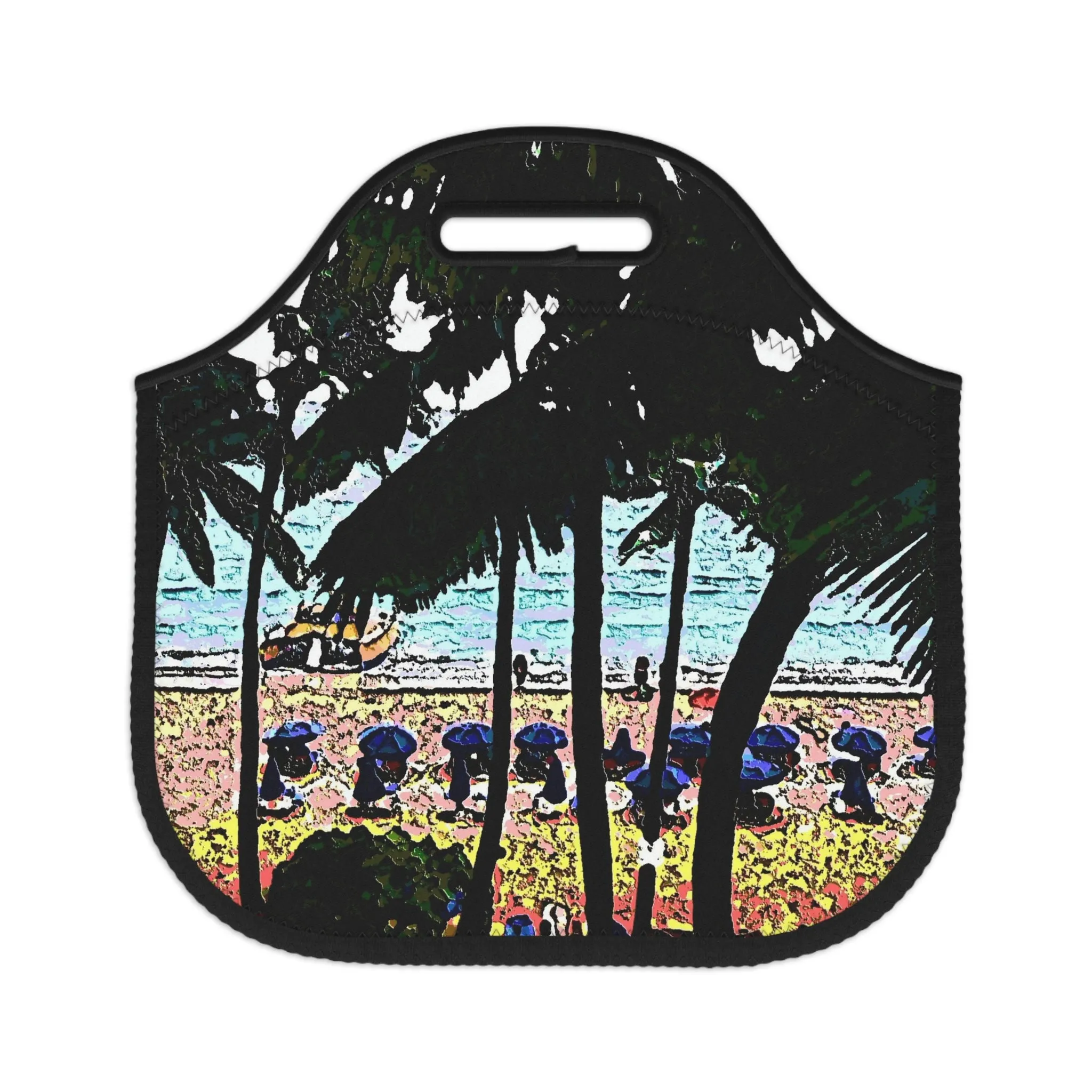 Neoprene Lunch Bag ... "A Beautiful Beach Amongst The Palms" ... The Outrigger Waikiki, Honolulu, Oahu ... Original Works ...