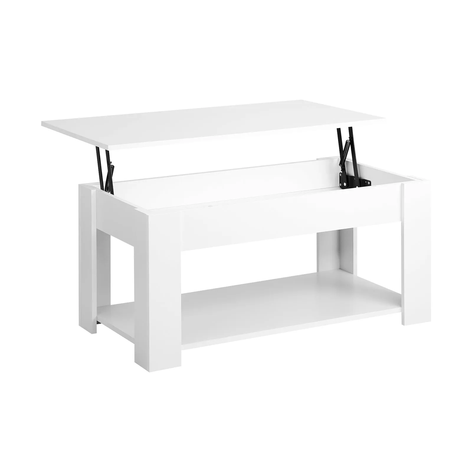 Oikiture Coffee Table Lift Up Top Modern Tables Hidden Book Storage White