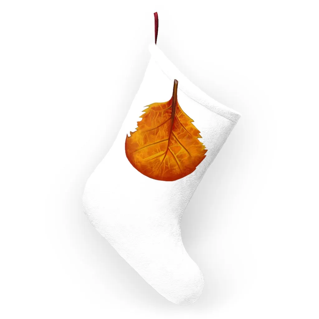 Orange Leaf Christmas Stockings