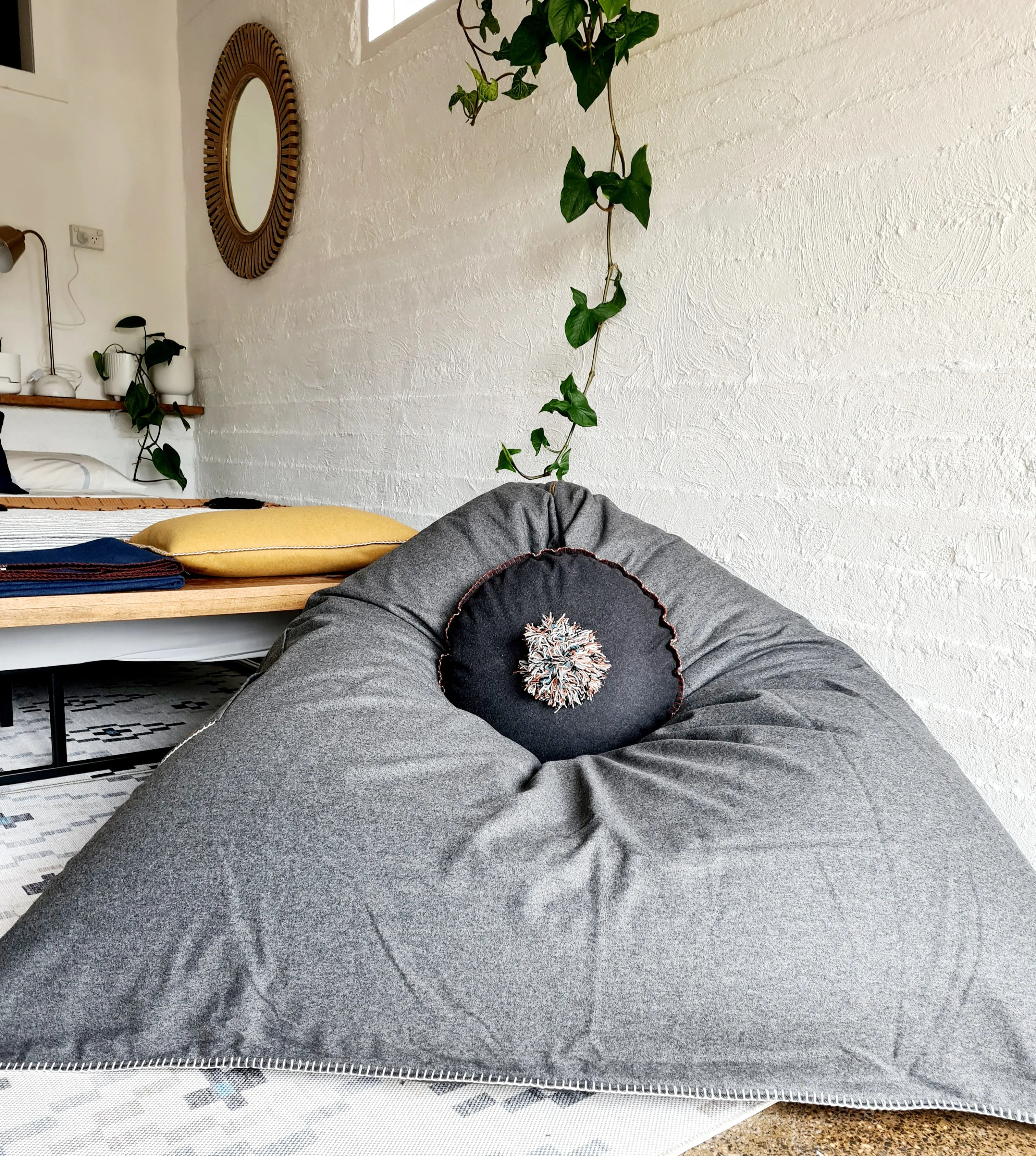 Organic Wool Felt Bean Chair