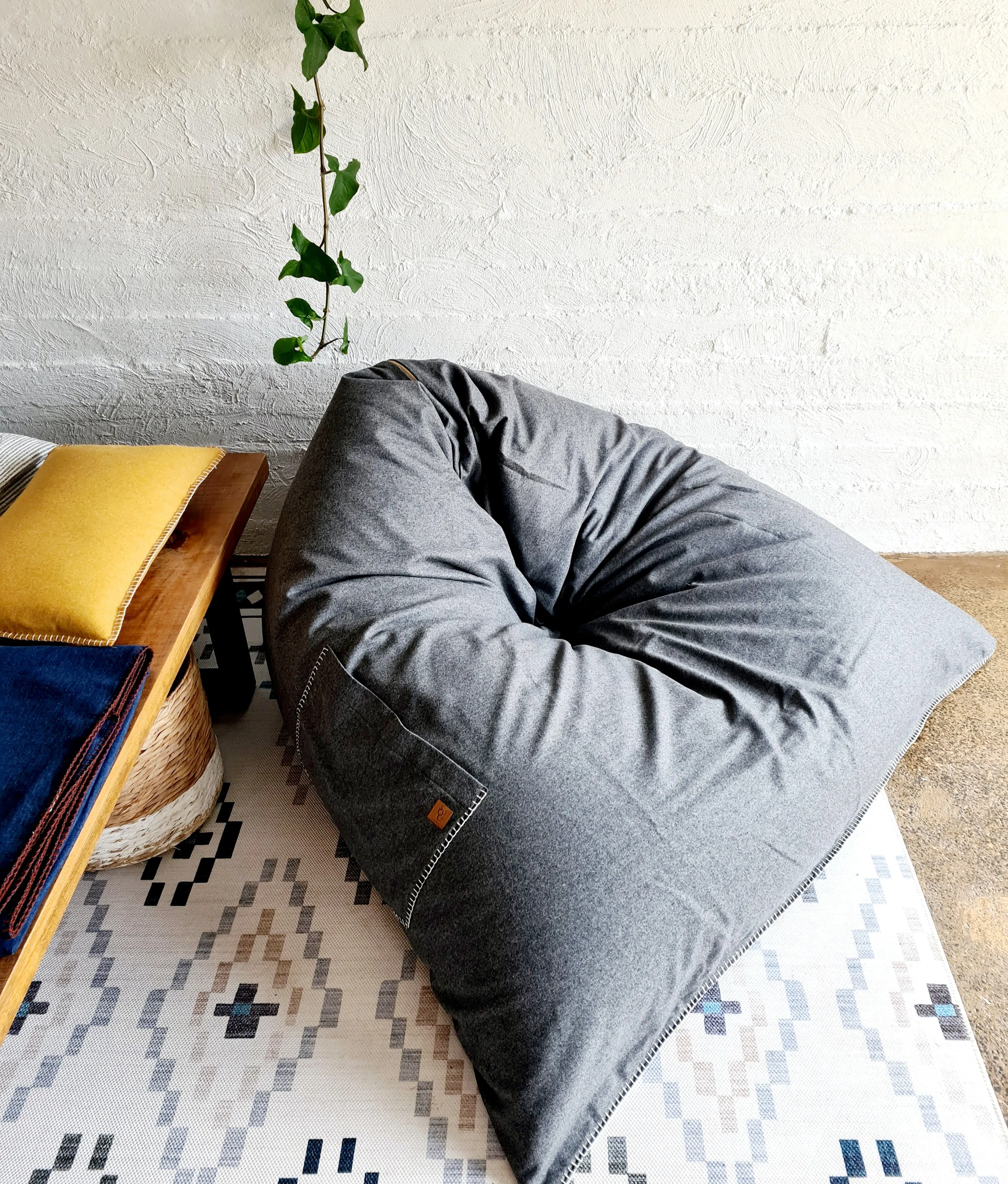 Organic Wool Felt Bean Chair