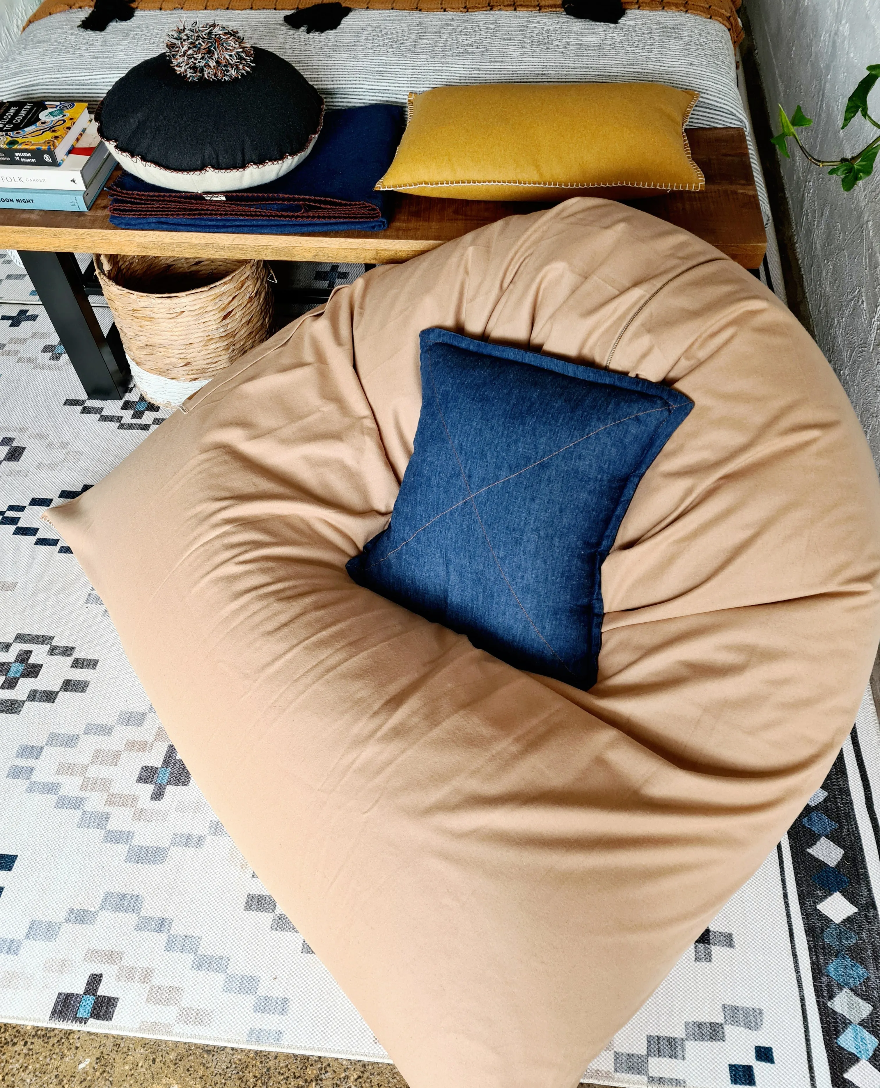 Organic Wool Felt Bean Chair