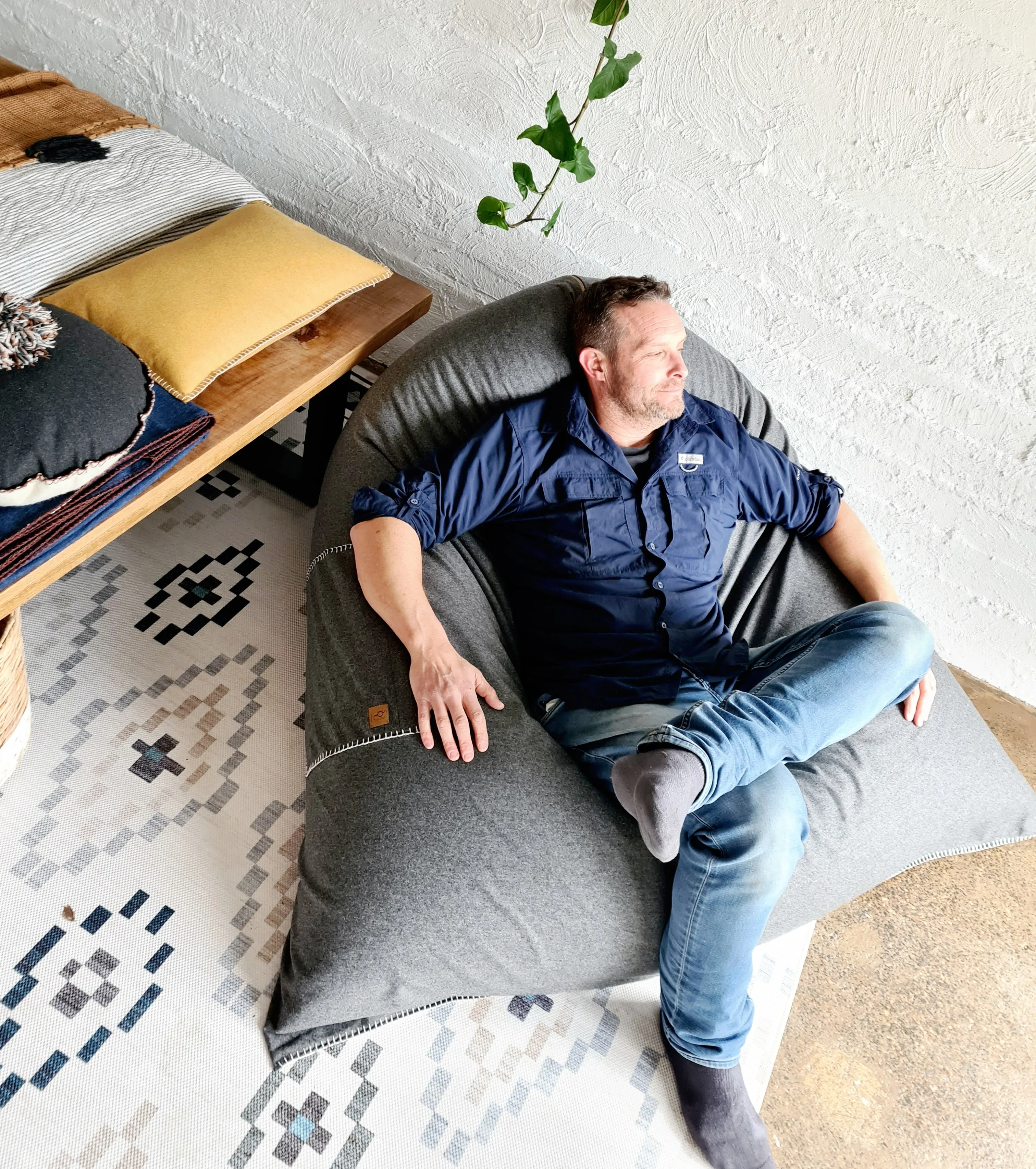 Organic Wool Felt Bean Chair