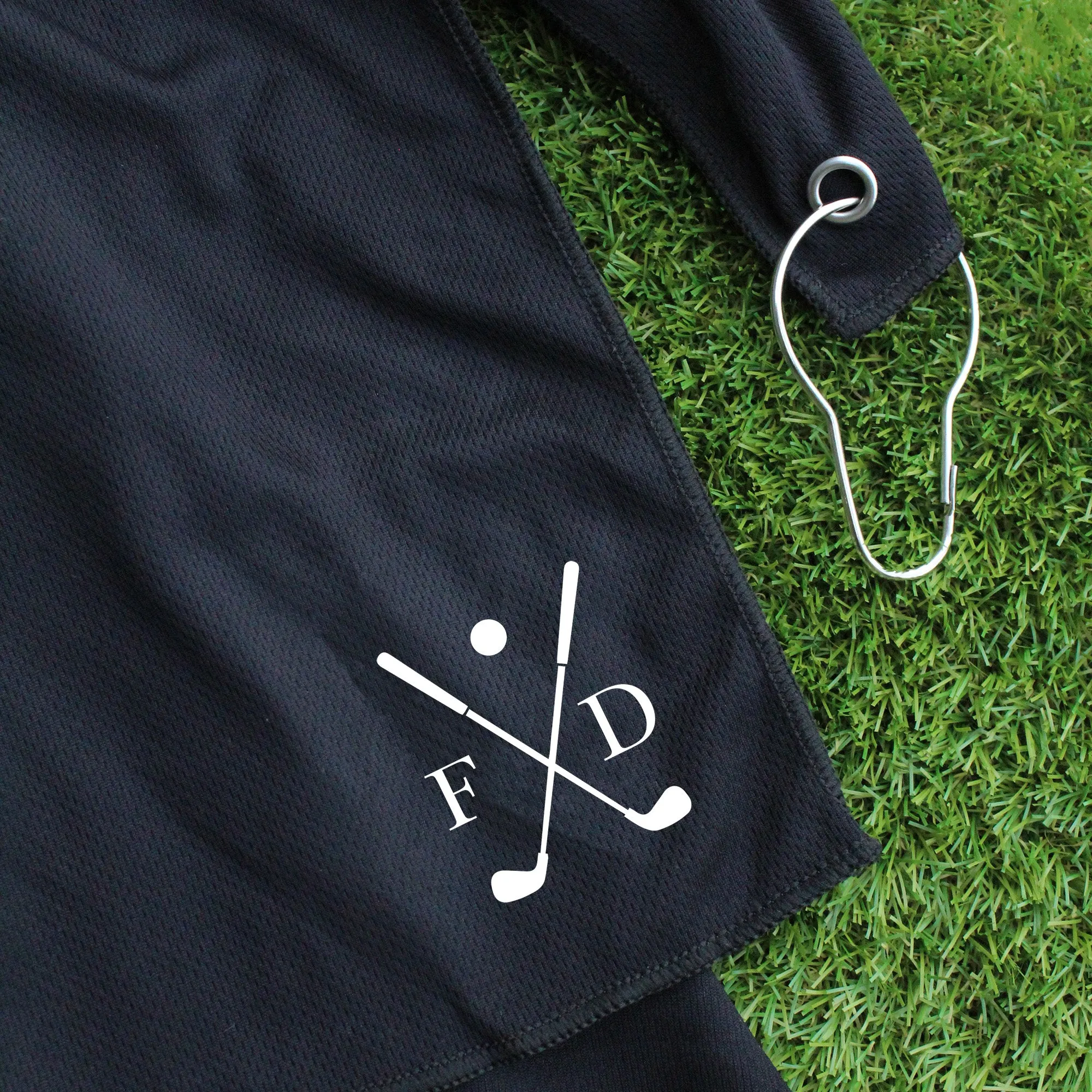 Personalised Micro Fibre Golf Towel with Initials