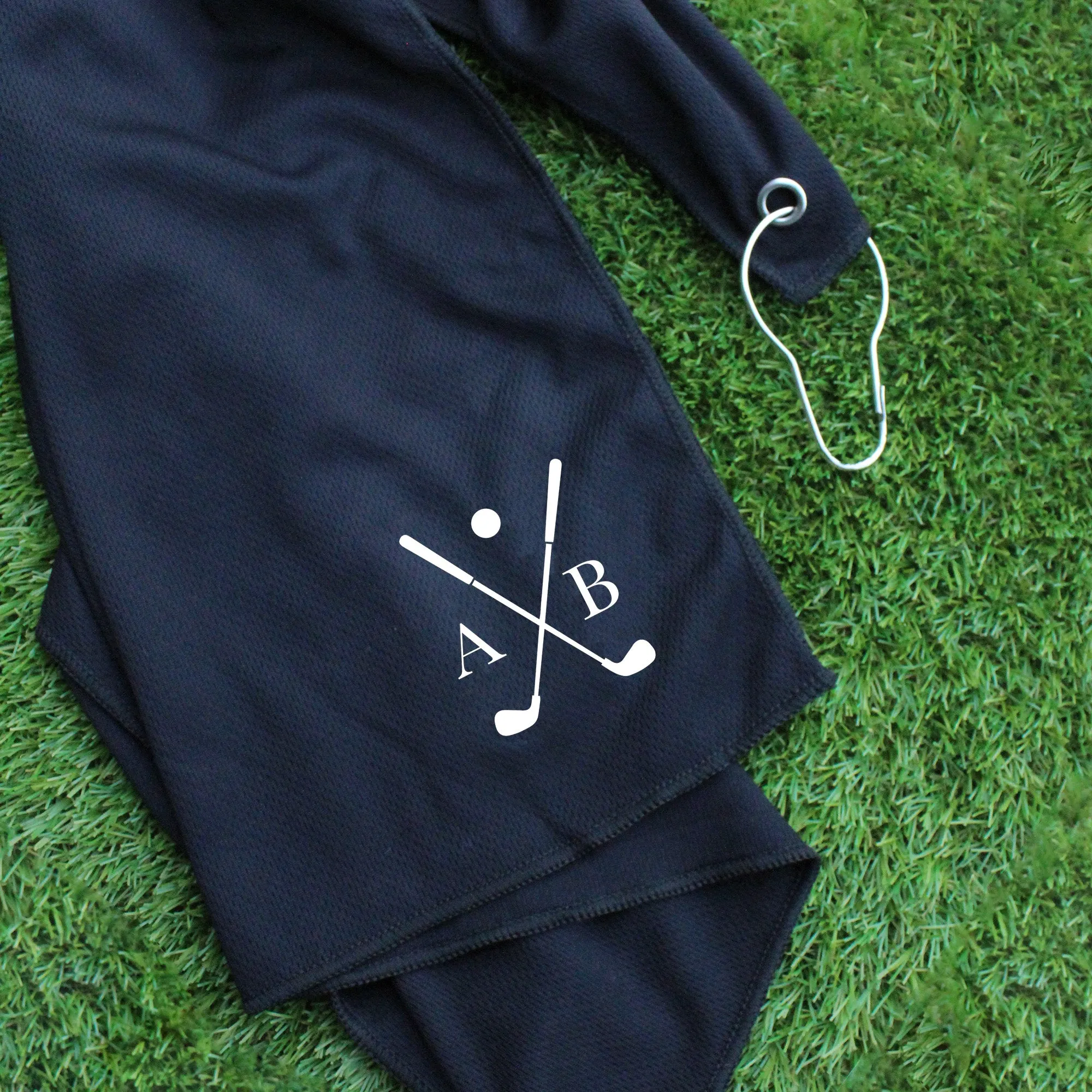 Personalised Micro Fibre Golf Towel with Initials