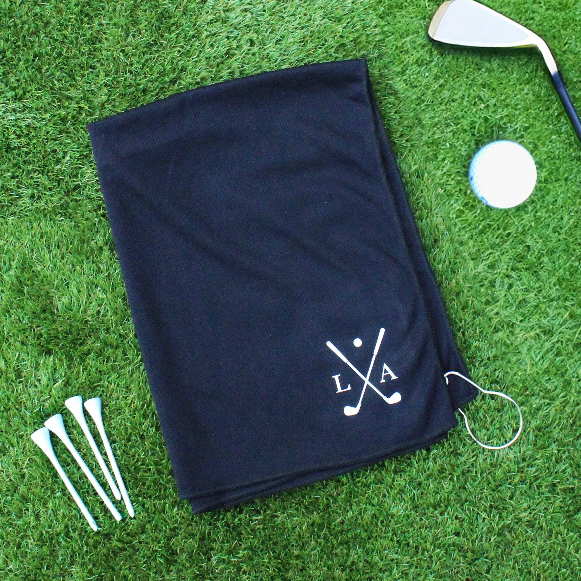 Personalised Micro Fibre Golf Towel with Initials