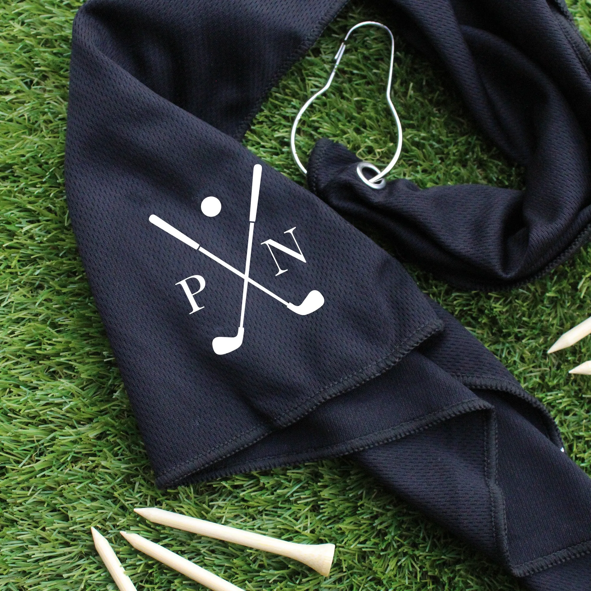 Personalised Micro Fibre Golf Towel with Initials