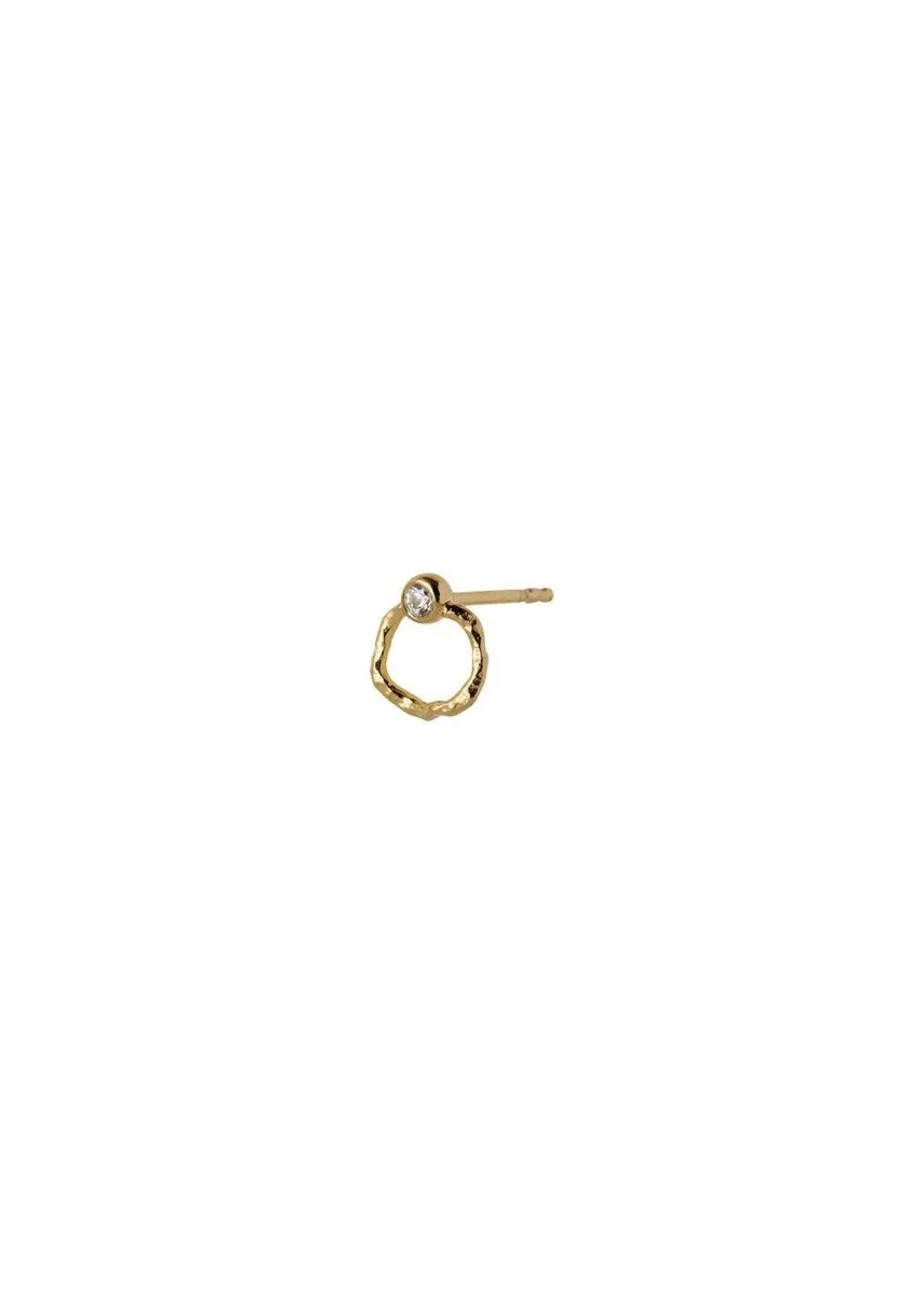 Petit Wavy Circle Earring With - Gold