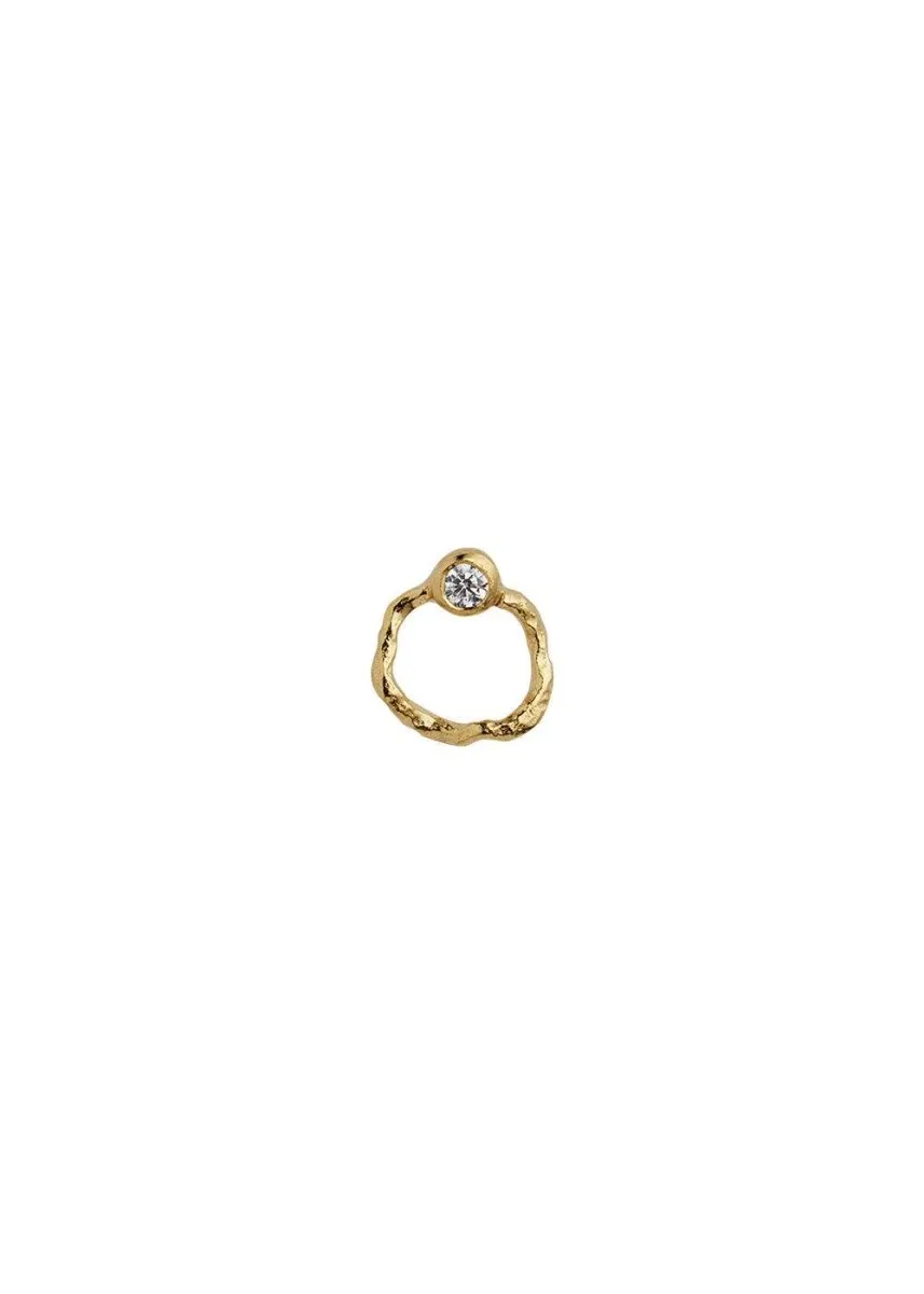 Petit Wavy Circle Earring With - Gold