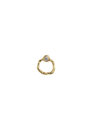 Petit Wavy Circle Earring With - Gold