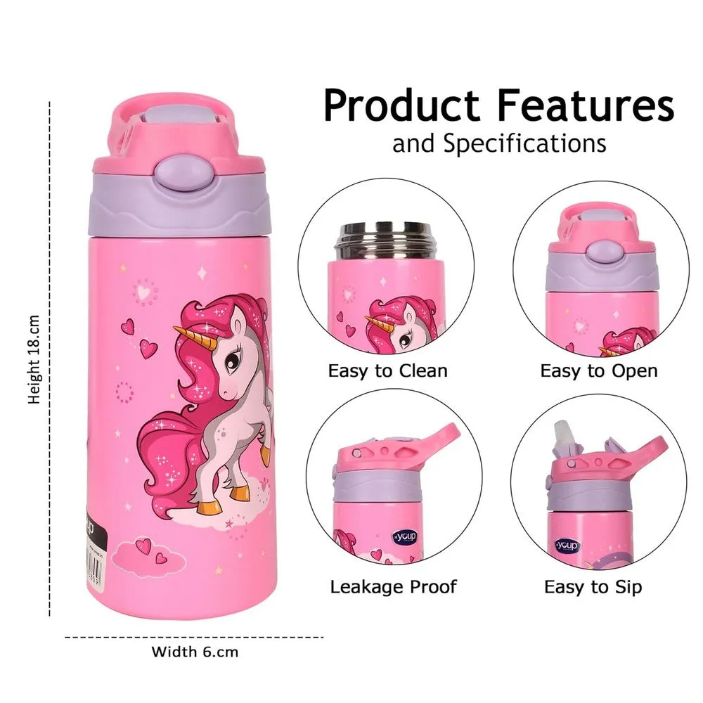 Pink Stainless Steel Insulated Sipper Bottle Tinkler - 400 ml