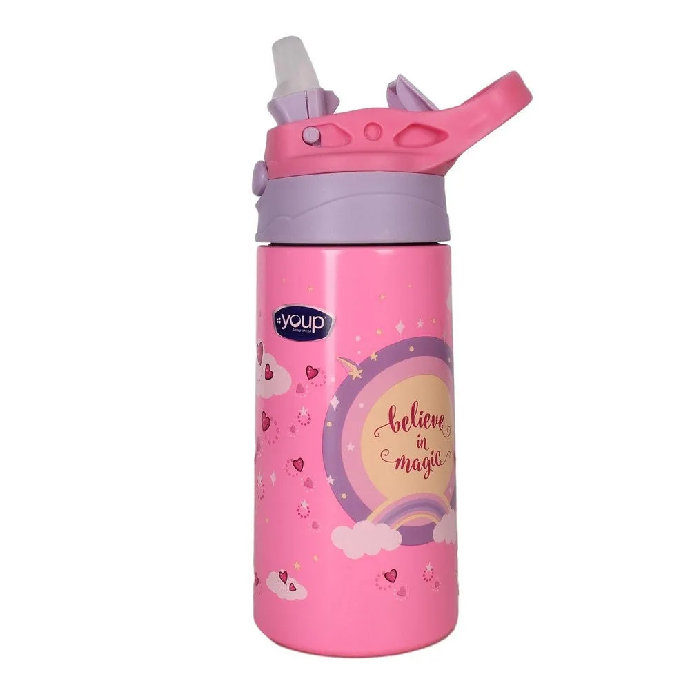 Pink Stainless Steel Insulated Sipper Bottle Tinkler - 400 ml