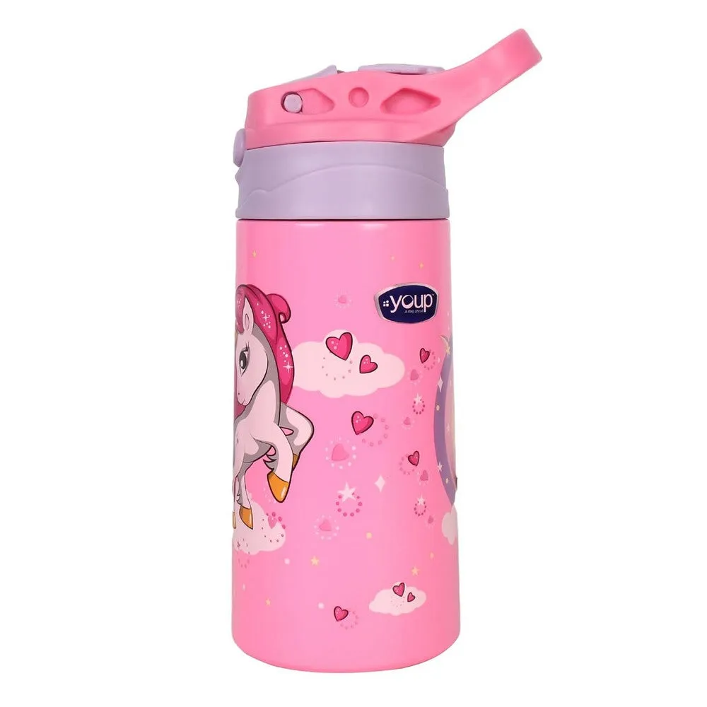 Pink Stainless Steel Insulated Sipper Bottle Tinkler - 400 ml